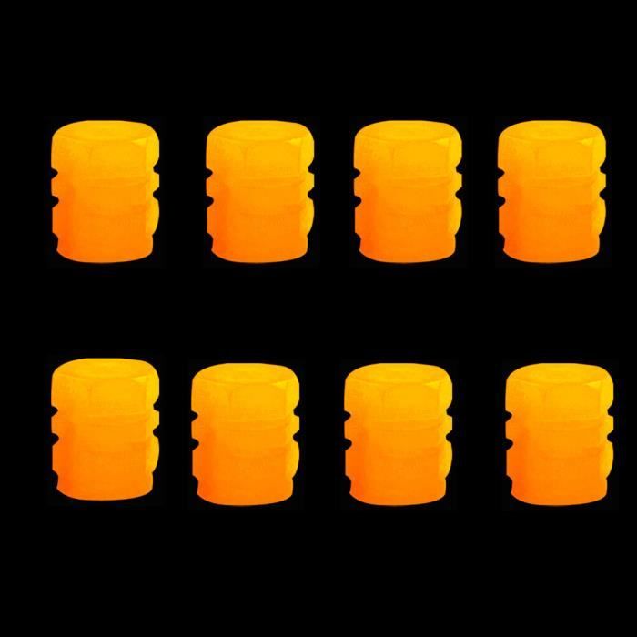 Veemoon 6 Capuchons De Valve De Pneu En Alliage Alu – Orange, 1,7 Cm, Anti-fuite, Pour VTT, Route, Vélos