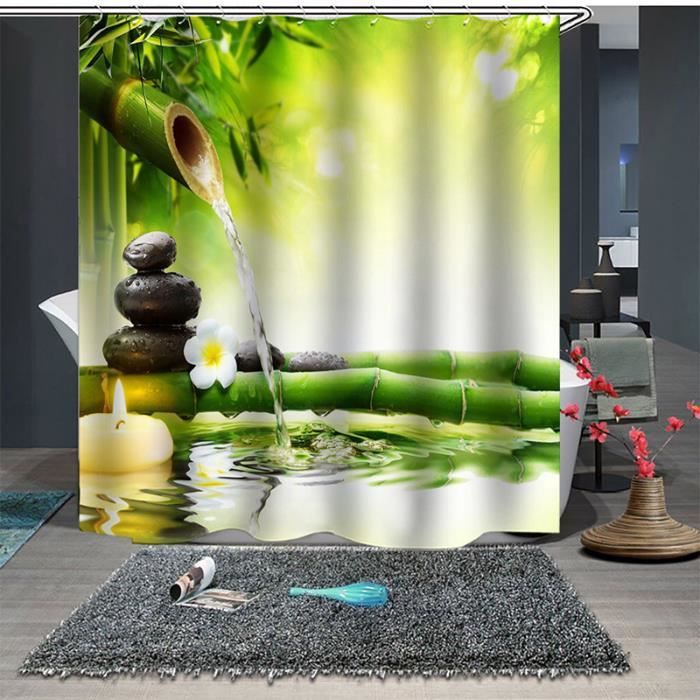 Rideau De Douche Imperméable IDesign – Tissu Polyester 180x200 Cm, Séchage Rapide, œillets Renforcés, Anti-moisissure