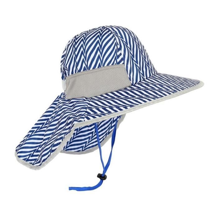 XIAOHAWANG Large Bord Chapeau de Soleil Bébé Enfant Bonnet d’été pour Garçon Fille Anti-UV Casquette Réglable