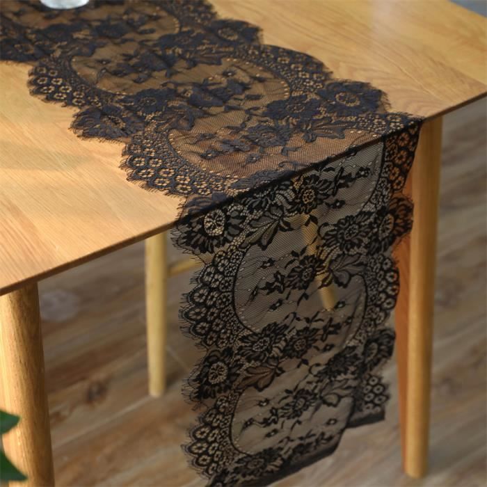 Chemin De Table Automne En Dentelle – Motifs Feuilles D’érable Et Glands – 183 X 33 Cm – Pour Thanksgiving Et Décoration Saisonnière