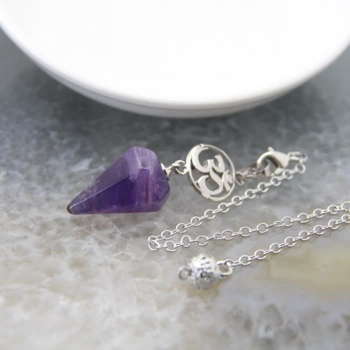Lot 50 Pendentifs Pendules Divinatoires Chaîne Argent 18cm - Pendule Radiesthésie