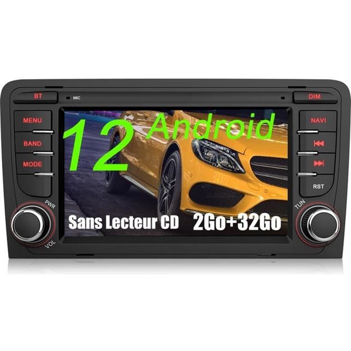 7 Pouces Android 10 Autoradio Double Din Stereo pour Audi A3 8P S3