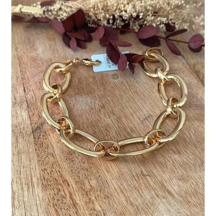 Bracelet - BIJOUXIA - Gros Maillons Large - Plaqué Or 18 carats - Mixte - Doré