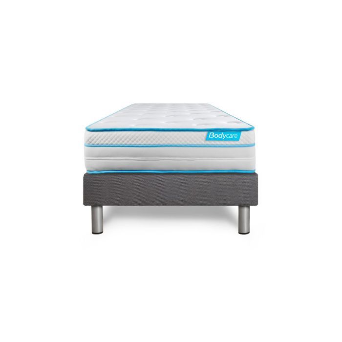 Ensemble sommier et matelas - BODYCARE - BODYMAX 90x200 - Mémoire de forme & ressorts ensachés - 26 cm - Confort équilibré Ensemble sommier et matelas - BODYCARE - BODYMAX 90x200 - Mémoire de forme & ressorts ensachés - 26 cm - Confort équilibré