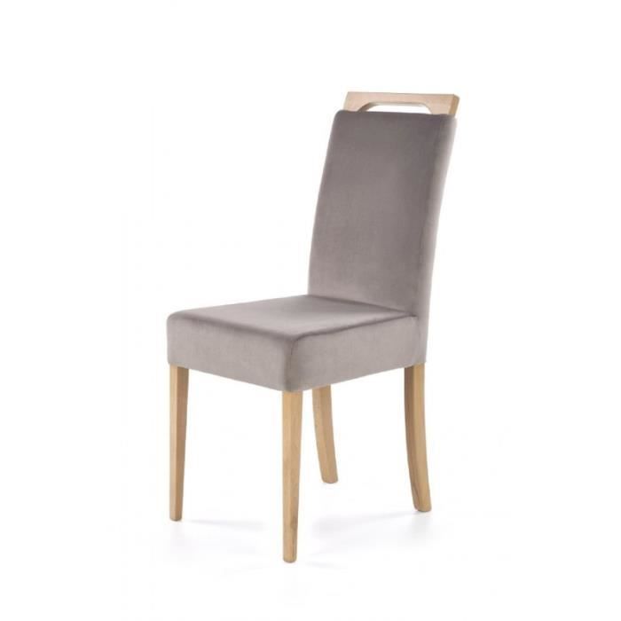 chaise en bois de hêtre massif et tissu - chêne miel/riviera 91