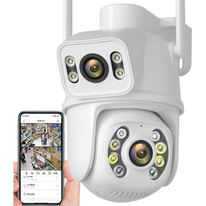 Caméra De Sécurité Extérieure OTENC 4K 8MP POE PTZ - Zoom 30x, Vision Nocturne 100m, Audio Bidirectionnel, étanche IP66