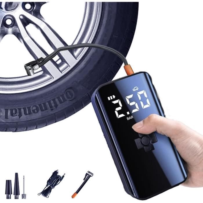 Gonfleur De Pneu Numérique Sans Fil - 160 PSI - Portable Automatique Avec Jauge LCD - Piles Incluses