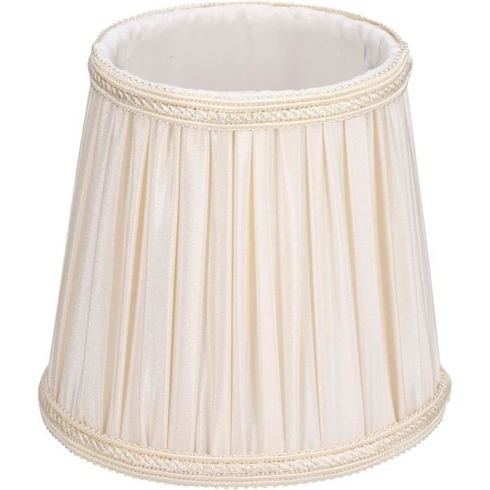 Petit Abat-Jour En Tissu Marron – Fixation Clip – Pour Lampe De Table