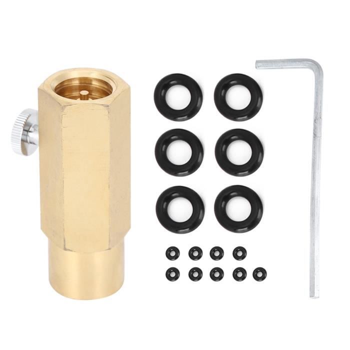 Adaptateur Valve Pompe Kayak Gonflable - 4 Embouts - Pour SUP, Canoë, Bateau - Nylon/Alliage - Noir/Rouge