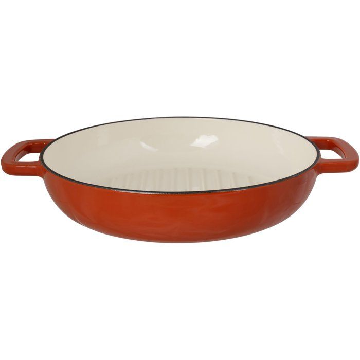 Poêle à grill - COSY & TRENDY - FONTESTIC - Fonte émaillée - Ø28 cm - Tous feux dont induction - Rouille