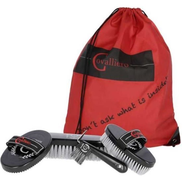 Kit de toilettage pour chevaux 6 pièces avec sac