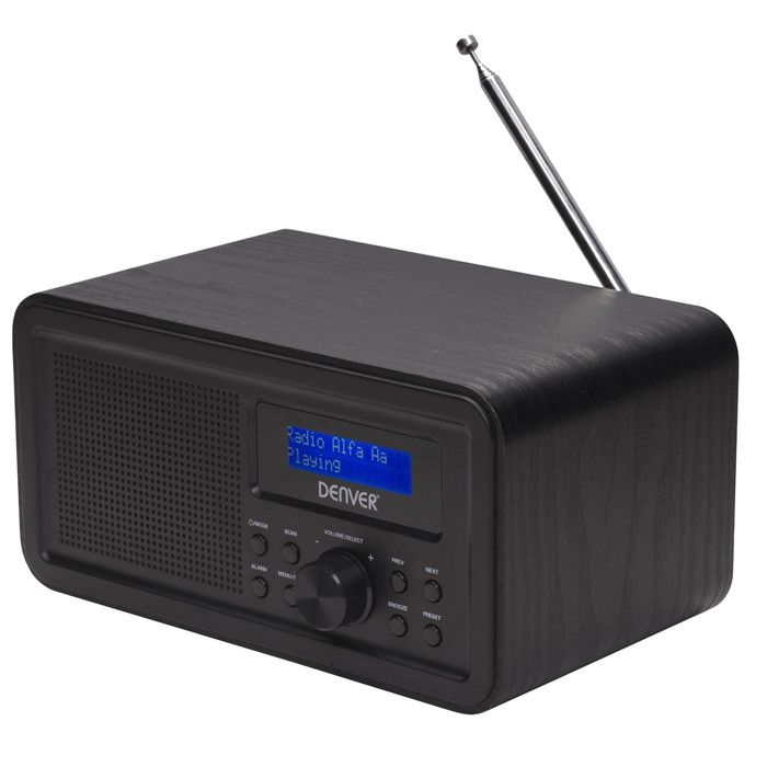 Denver DAB-30BLACK Radio portable 1W RMS - Personnel Numérique Noir DAB + radio numérique Fonctionne sur 230V ou piles