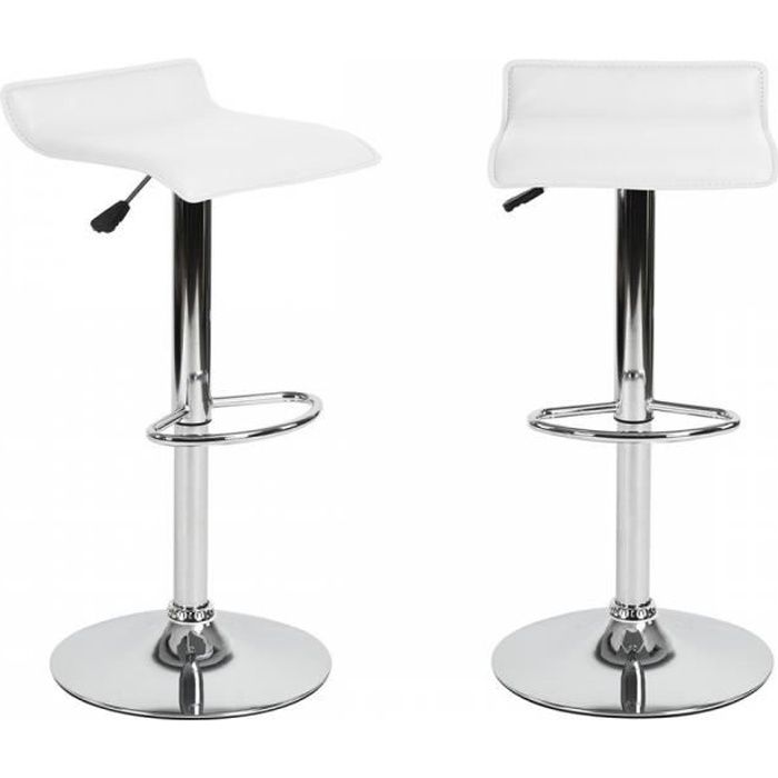tabouret de bar soft blanc lot de 2 - ego design - réglable en hauteur - contemporain - design