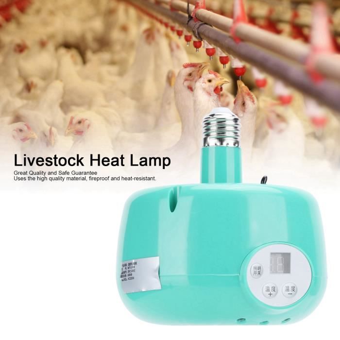 Lampe Chauffante Infrarouge 250W Pour Poussins Et Reptiles – Verre Blanc, Température Réglable, Durée 5000h