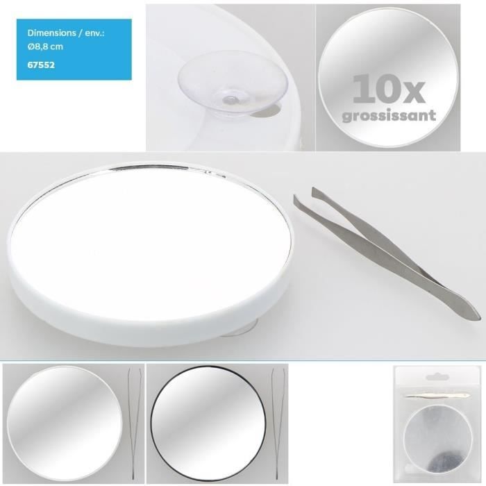 Miroir grossissant x10 à ventouse - Accessoire de bain - Merci Paris Miroir grossissant x10 à ventouse - Accessoire de bain - Merci Paris