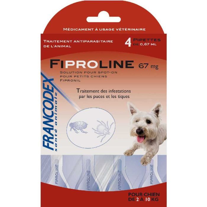 Comparer les prix de Francodex-4 Pipettes Fipromedic 67 Mg. Pour Petits Chiens De 2 Kg ? 10 Kg. Antiparasitaire-Fr-170352