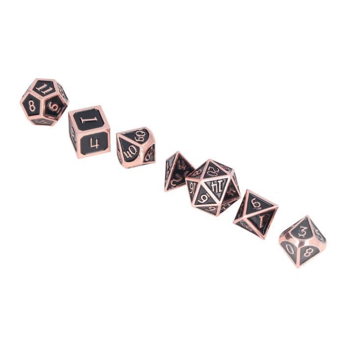 7 Dés En Métal Pour Donjons & Dragons - Set Polyédrique Double Couleur Pour JDR