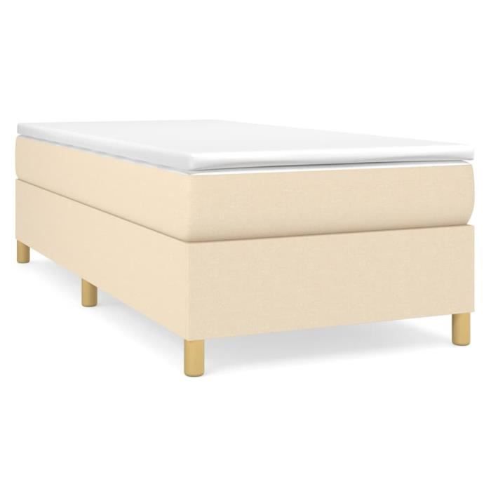 Sommier à lattes - GAROSA - Crème - 90x190 cm - Tissu 100% polyester - Montage facile