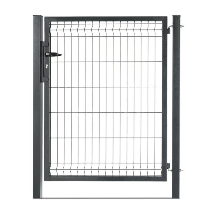 Portillon Barreaudé Easy Clôture – Acier Galvanisé, 1m X 1,50m, Gris Anthracite, Pour Entrée Sécurisée