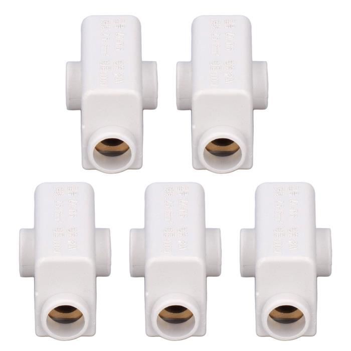 Séparateur En T Fil 5 Pcs - Connecteur Bornier à Vis 1000V 80A ZK-T16 - Câblage Domestique