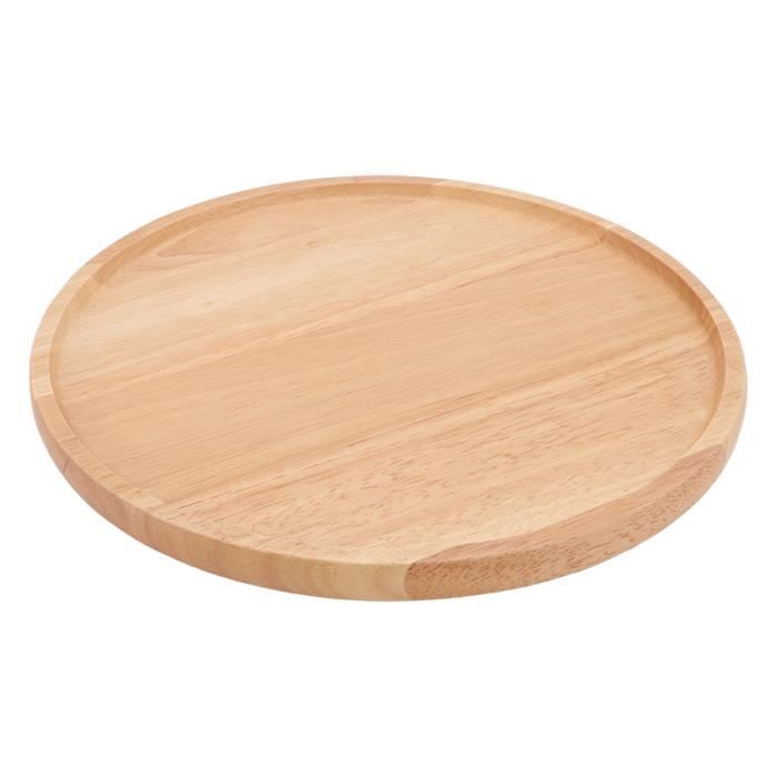 TMISHION Plateau rond Plateau à Pizza en Bois Planche à Pizza Ronde