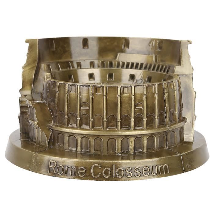 LIZEALUCKY Rome Colisée Modèle Vintage En Métal Miniature Romain Rétro Bronze Architecture Ancienne Pour La Maison Arts Décor De Bureau Artisanat