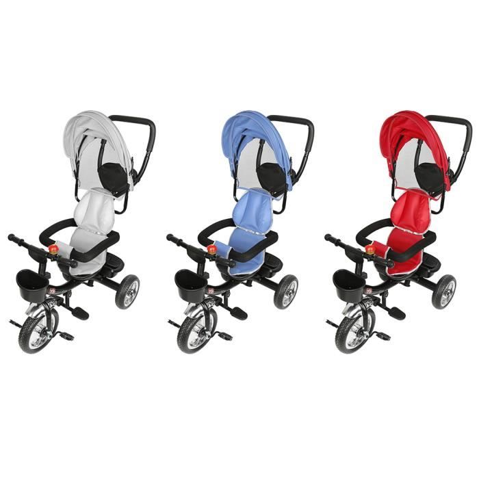 Tricycle évolutif pour bébé QUIIENCLEE - gris clair - sonnette rétroviseur - 1 à 5 ans Tricycle évolutif pour bébé QUIIENCLEE - gris clair - sonnette rétroviseur - 1 à 5 ans