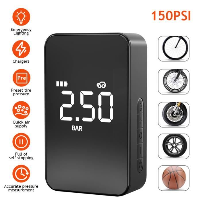 Pompe à Air électrique Sans Fil 3900 MAh – Gonfleur USB-C – Écran LED – 4 Modes – Lampe SOS – Pour Voiture, Vélo, Moto, Ballons