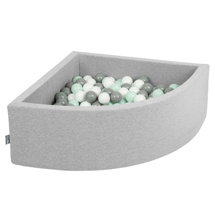 Kiddymoon 90x30cm 0 Balles Piscine A Balles 7cm Pour Bebe Quart Angulaire Fabrique En Ue Gris Clair Blanc Gris Menthe Cdiscount Jeux Jouets