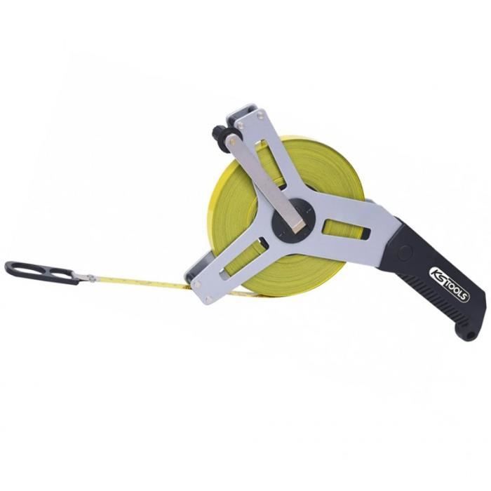 Mètre ruban acier 50m KS TOOLS - Longueur - Ruban - Jaune - Graduation ...