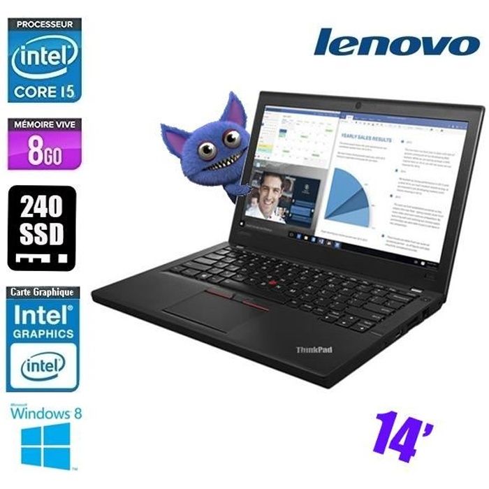 Top achat PC Portable LENOVO THINKPAD T460 CORE I5 6300U 2.4Ghz 8GO 240 SSD pas cher