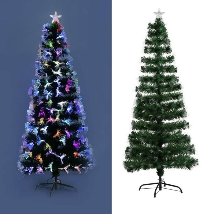 Sapin de Noël Artificiel LED Lumière Vert 180 cm 180 branches