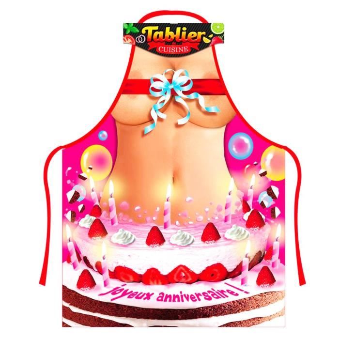 Tablier Humoristique Joyeux Anniversaire Femme Q1752 Achat Vente Tablier De Cuisine Cdiscount