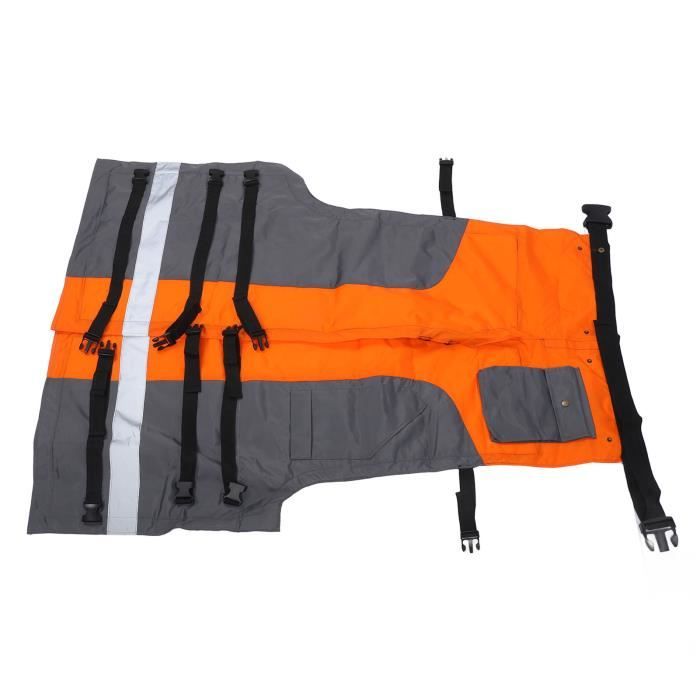 Pantalon De Protection Pour Tronçonneuse – Enveloppant – Orange Et Gris – Boucle à Dégagement Rapide – 81 Cm