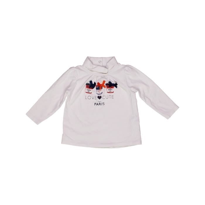 T Shirt Col Roule Bebe Fille Tape A L Oeil 6 Mois Blanc Hiver Blanc Blanc Achat Vente T Shirt Soldes Sur Cdiscount Des Le Janvier Cdiscount