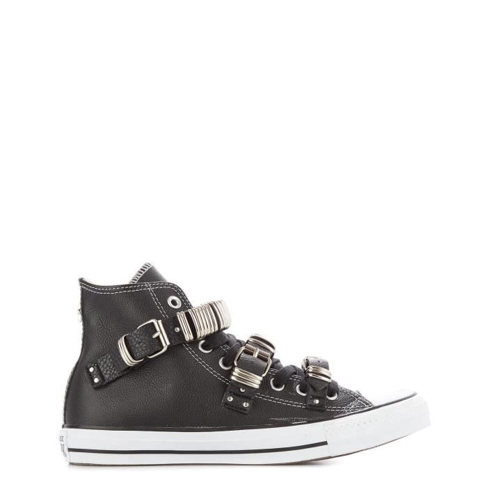 converse montante cuir femme