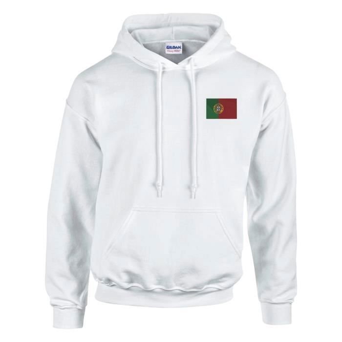 Sweat à capuche PIXELFORMA Drapeau du Portugal Manches longues Col  capuche Mixte
