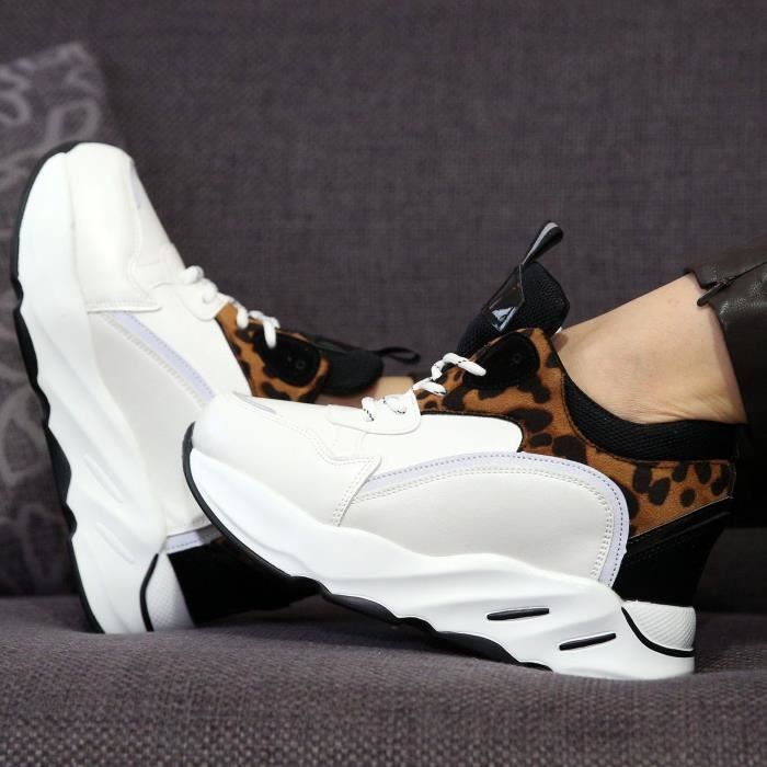 chaussures compensées leopard