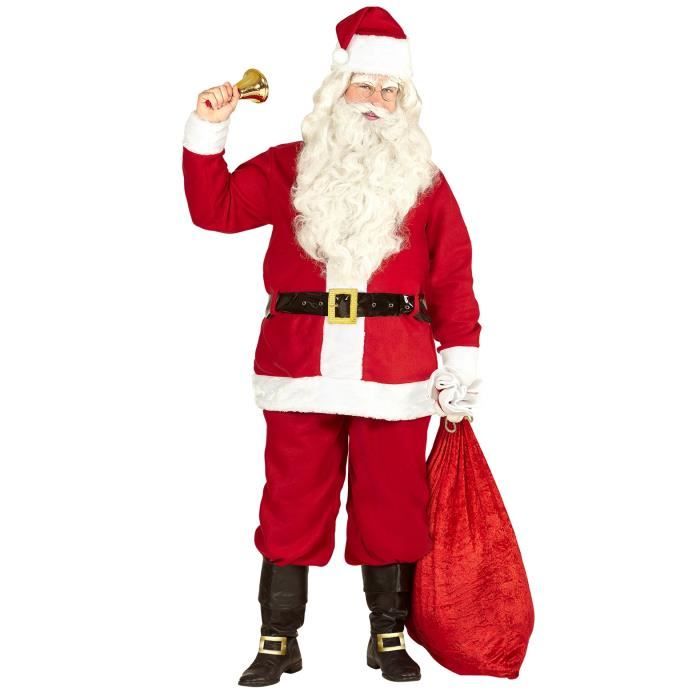 Homme Deluxe Regal Plush Santa Clause Costume Costume Père Noël Déguisements