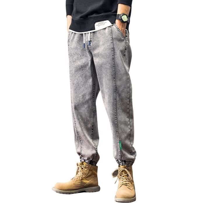 Jean taille sales élastique homme