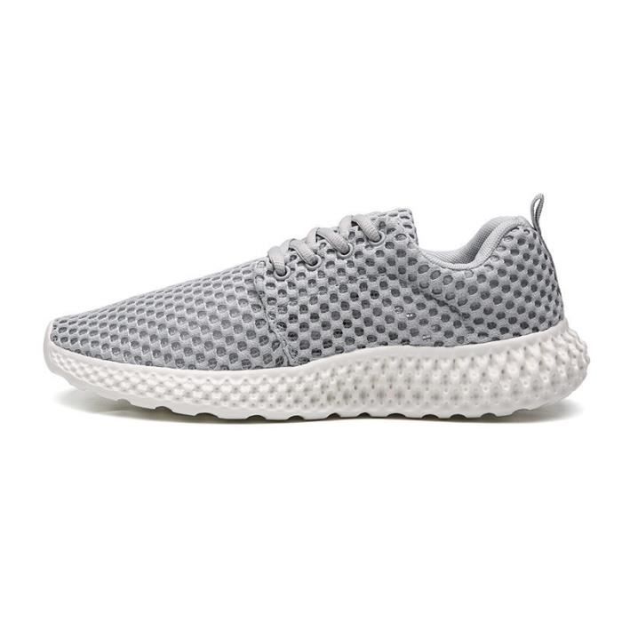 KIANII Chaussures de sport pour hommes Chaussures de marée classiques respirantes polyvalentes Chaussures décontractées rétro-Gris