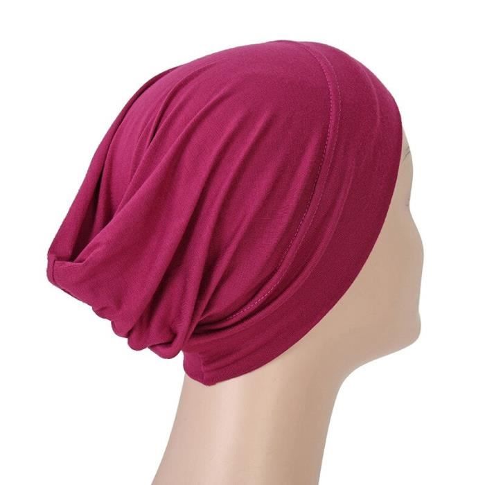 Bonnet Hijab Jersey Bambou Femme, Sous-Écharpe Islam, noir