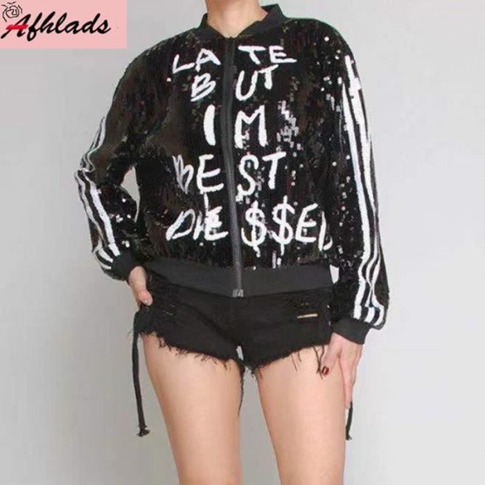 Veste Pailletée YEAHDOR Fille - Brillant Danse Jazz Hip-hop Fête 2-14 Ans