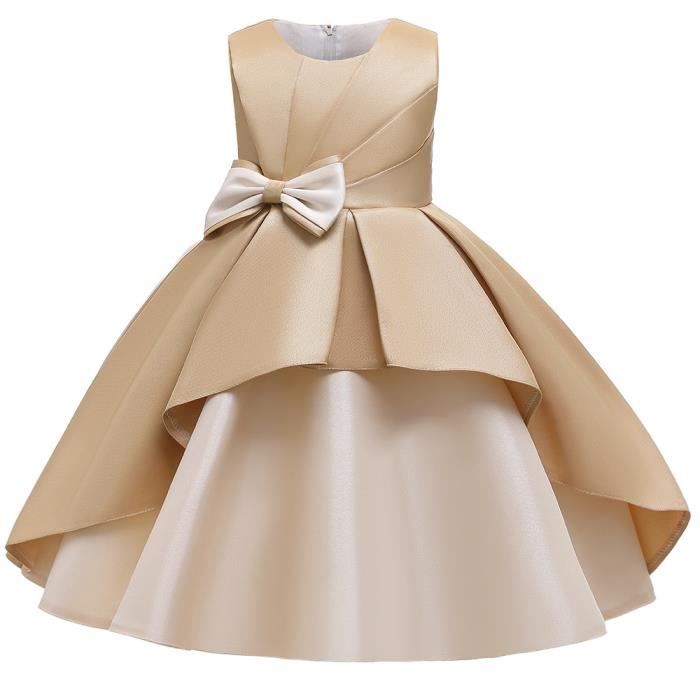 Robe Princesse Longue Pour Fille - Tutu, Broderies - Pour Mariage, Anniversaire - Taille 3-4 à 8-9 Ans - Polyester/Élasthanne