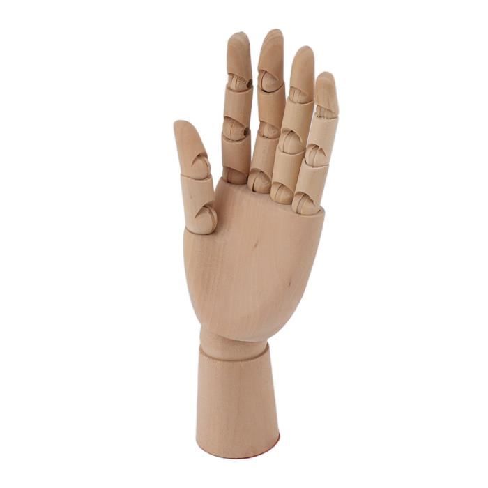 Mannequin Main En Bois TOUROCMONT - Articulé, 18cm Ou 30cm, Idéal Pour Dessiner Ou Décorer ! Outil Artiste Ajustable 15 Articulations