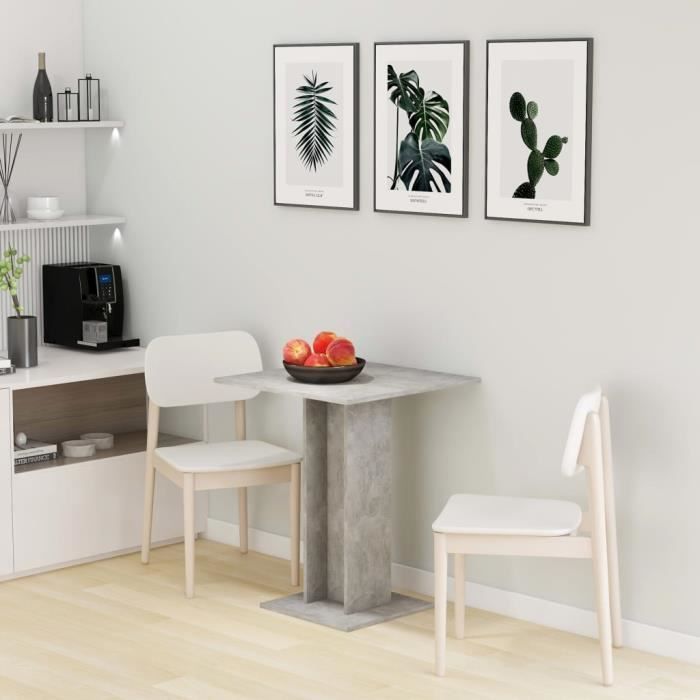 Table de bistro - OVONNI - Gris béton - 60x60x75 cm - Contemporain - Design - Meuble de cuisine