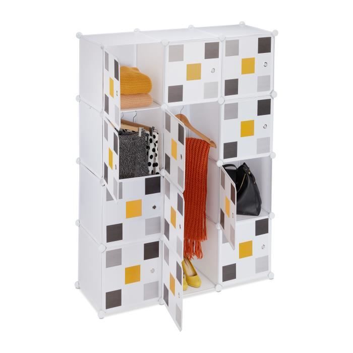 armoire modulable 8 compartiments blanc - 10039352-0