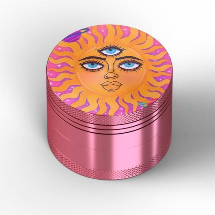 Grinder Broyeur 4 Parties Aluminium Zinc 40mm - Pour Herbes, épices, Design Rap Drill, Aimanté - 2