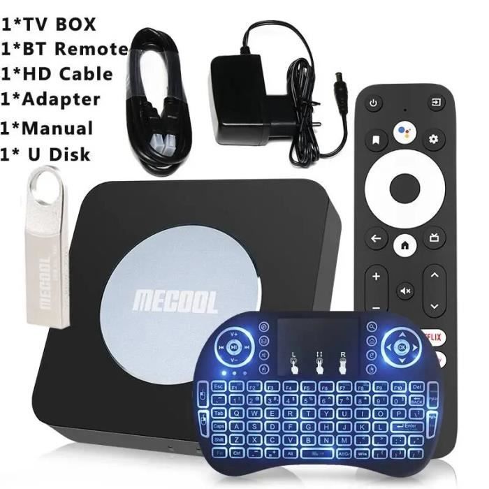 Smart TV Box 2GB RAM 16GB ROM TV Box Android 14 – 2GB RAM, 16GO ROM, 4K UHD, Wi-Fi Double Bande, Voice Control, Chromecast Intégré Iptv Smarters Pro