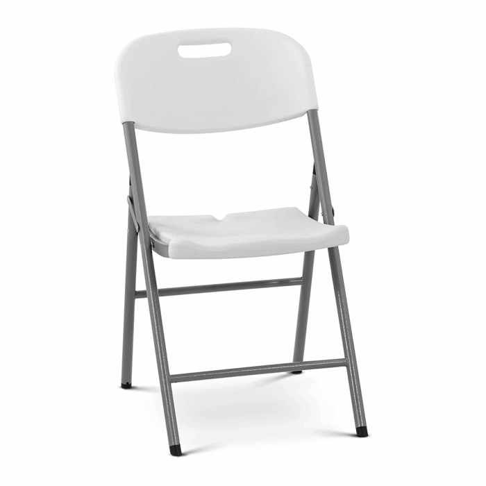 chaise pliante de balcon jardin blanche avec siège de 40x38 cm acier pehd 180kg